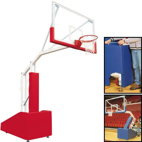 Athletic Connection Adjustable Basketball System 42 x 72 Glass Backboard 895444XX